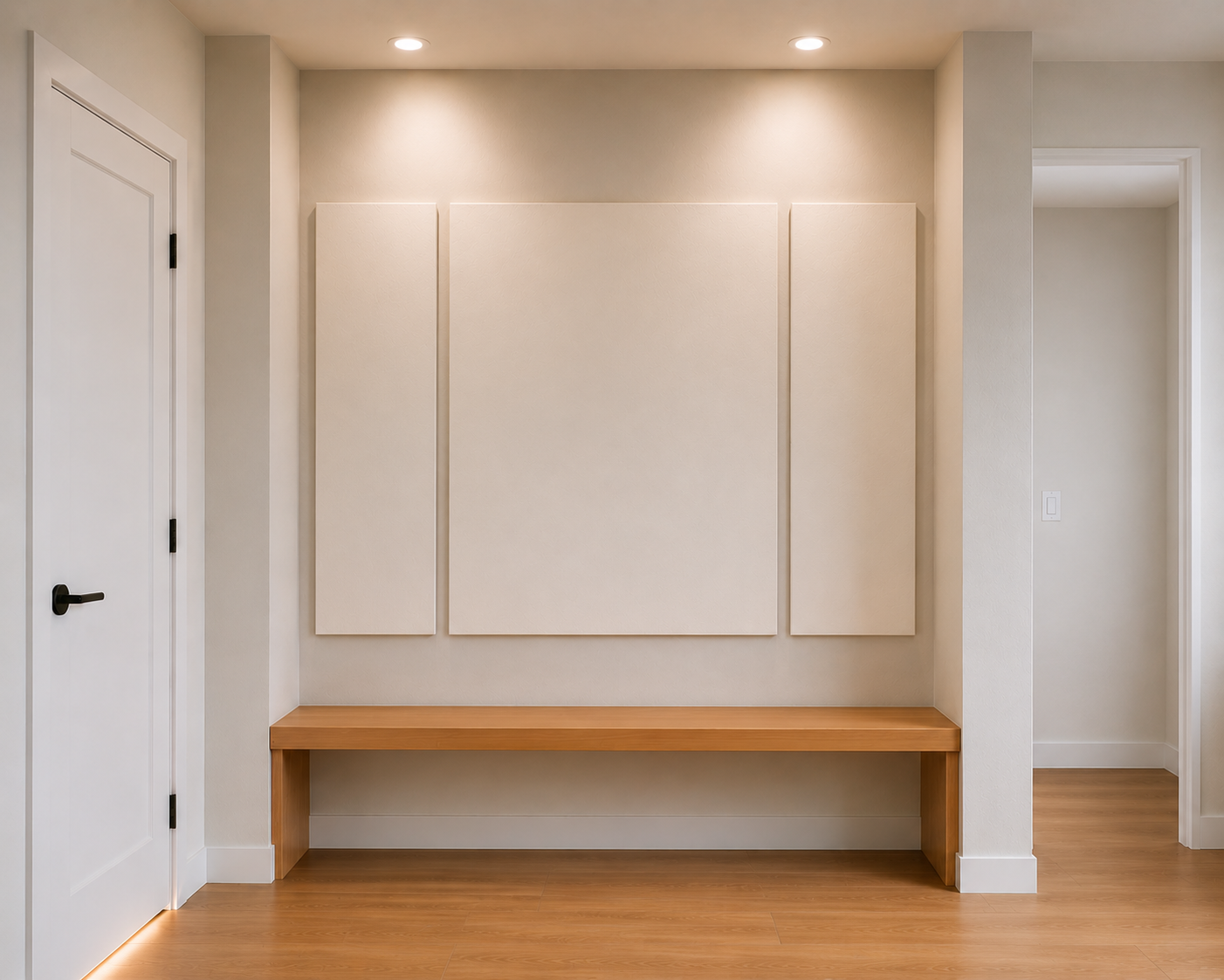 Panel placement and scale study — alternate entryway proportions